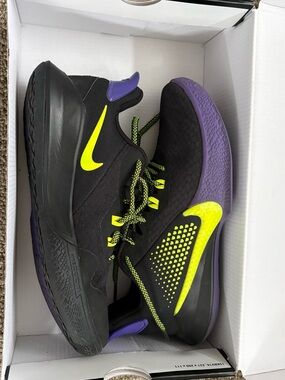 Nike Black Shoes with Neon Yellow & Purple Accents